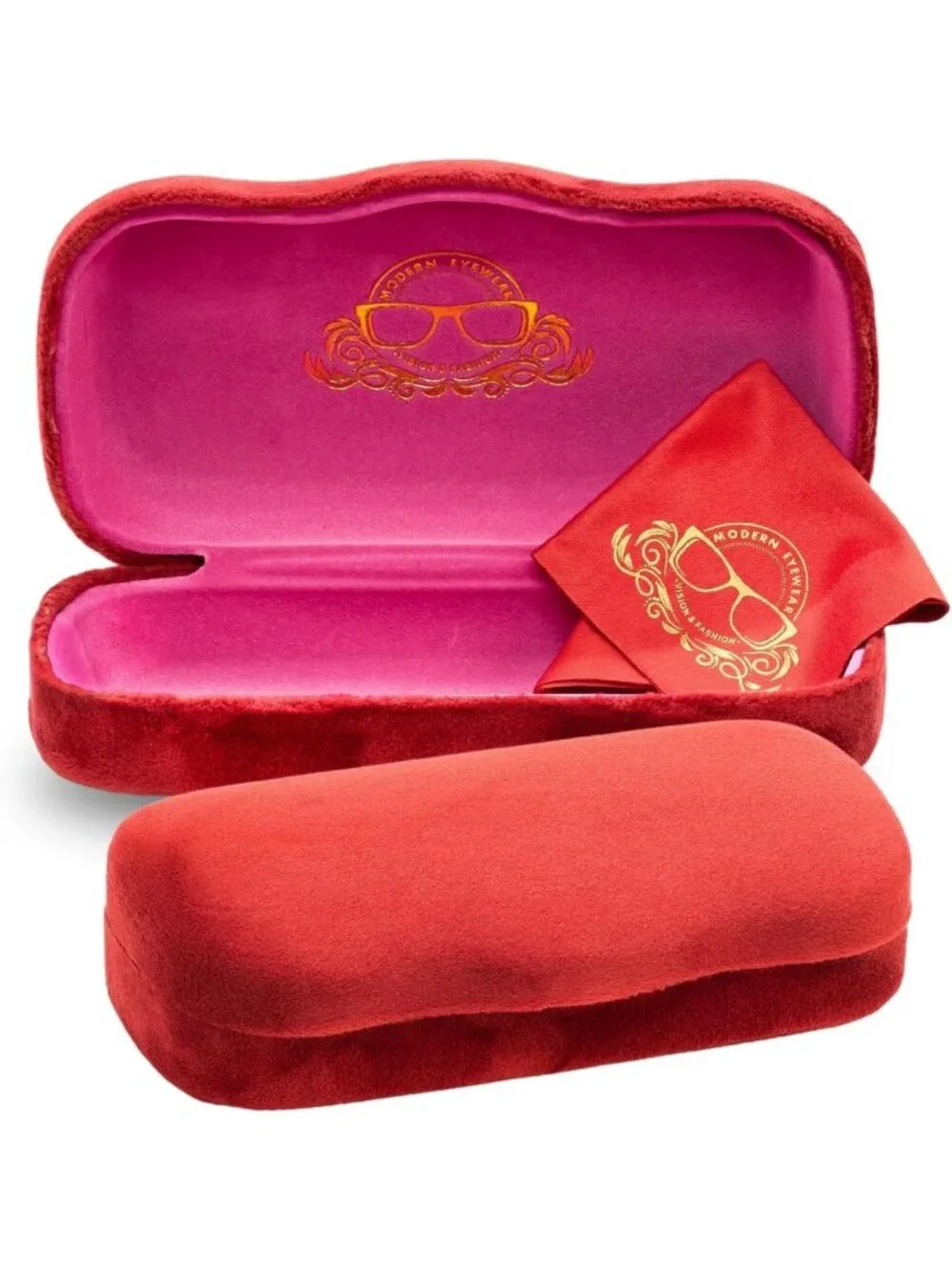 Lightweight Hard Shell Eyeglass Case with Cloth, Velvet Reading Glasses Holder